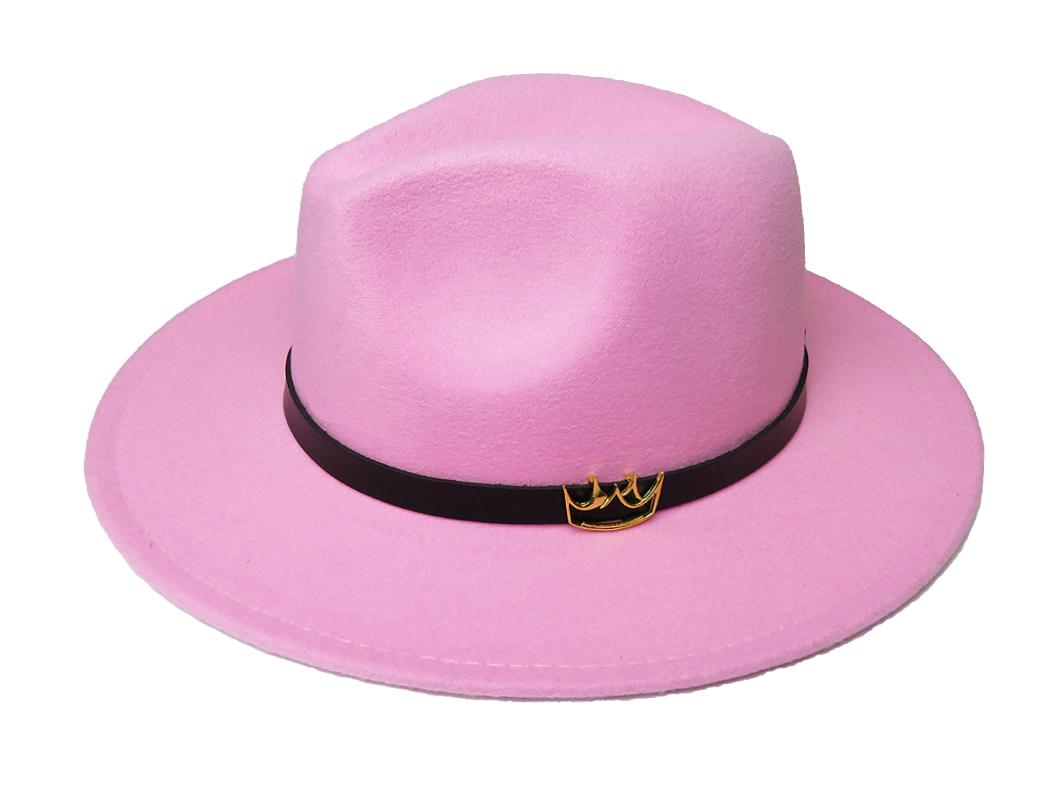 Pink top fedora hat